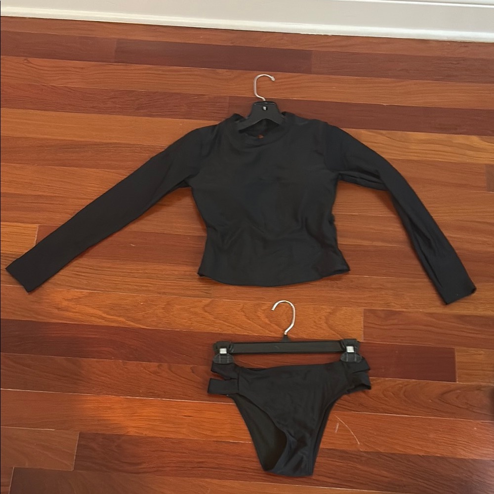 Black Long Sleeve Bikini Set
